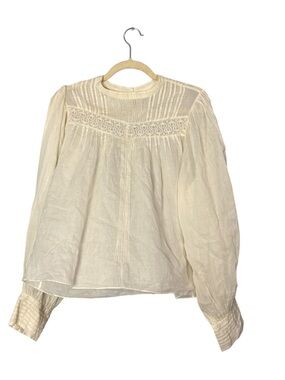 SOLD Doen Women’s Cream Lace Yoke Blouse